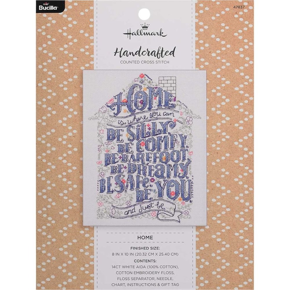 Bucilla Hallmark Handcrafted Counted Cross Stitch Kit "Home" #47837 NWT
